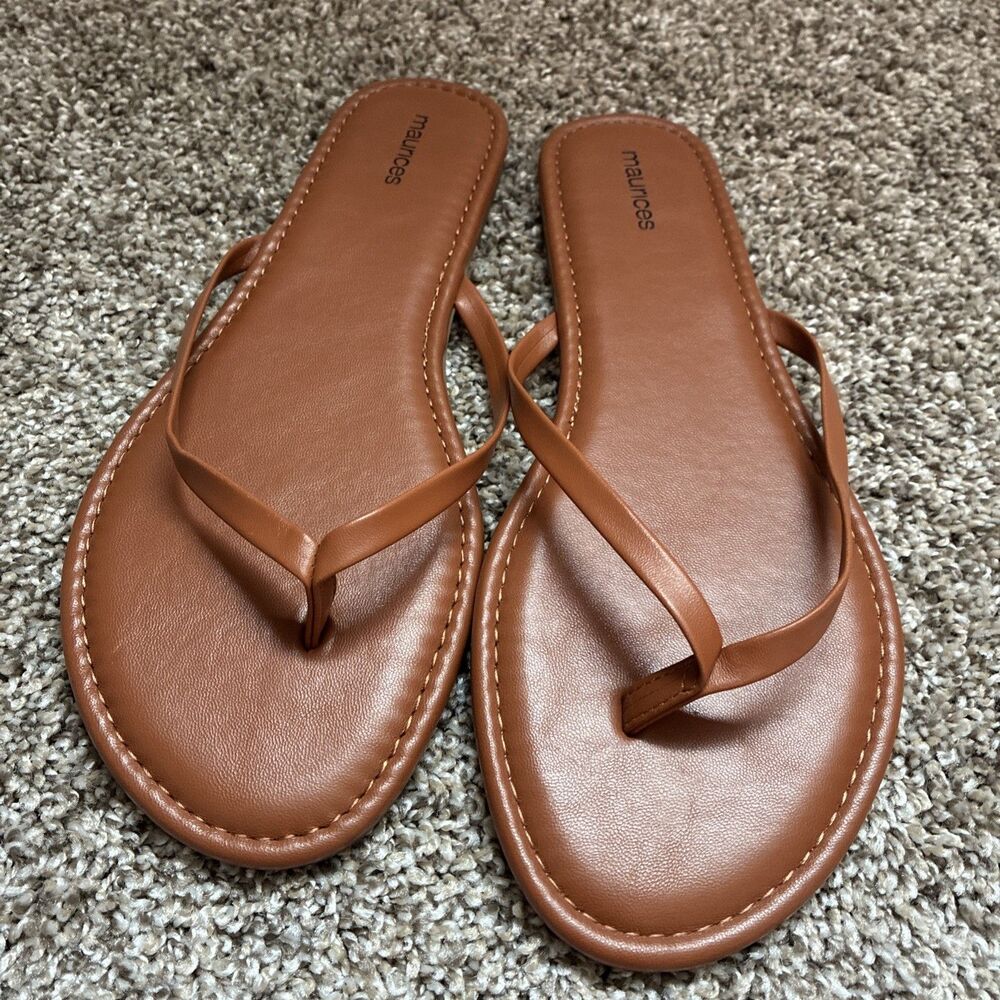 Maurice’s Ruby Flip Flop Sandals Women’s Size 11 Brown Cognac Thong Sandals